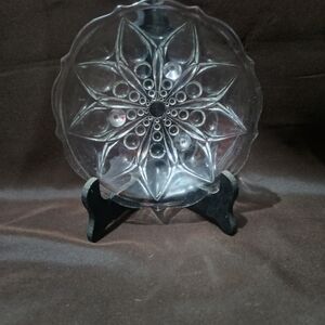 Vintage Anchor Hocking Clear Glass #920 Shallow Bowl Tear Glass Decorative Plate